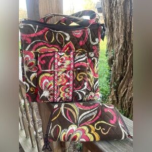 Vera Bradley Puccini Red Crossbody With Matching Wallet ~ Retired